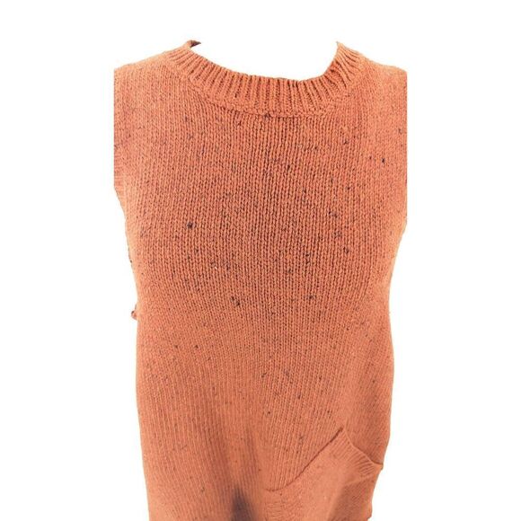 Oddi Women Rust Orange Knitted Sleeveless Tunic Sweater Size Small - Picture 4 of 12